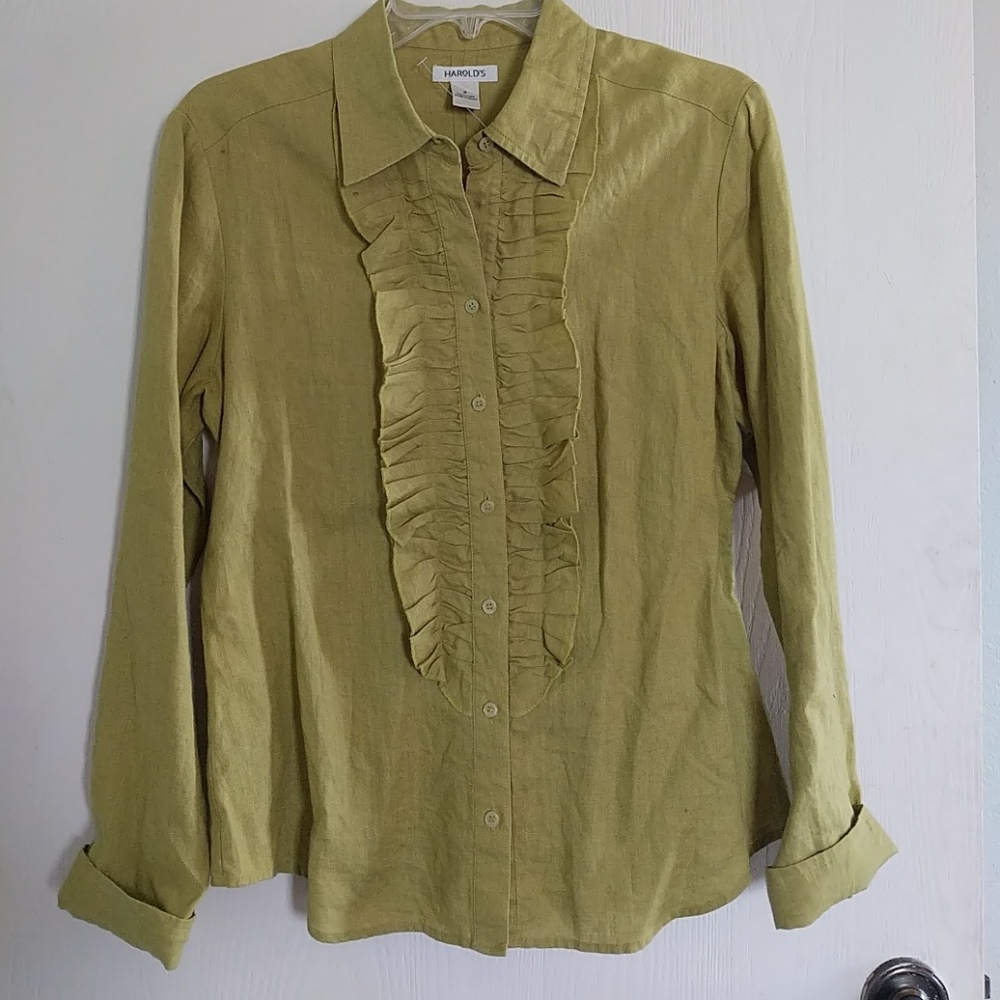 Harolds linen button down blouse